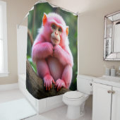 Rideaux De Douche Singe rose (En situation)