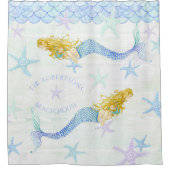 Rideaux De Douche Sirène dans Starfish Nom de famille Beach Maison D (Devant)