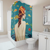 Rideaux De Douche Sirène dans un bain de poisson (En situation)