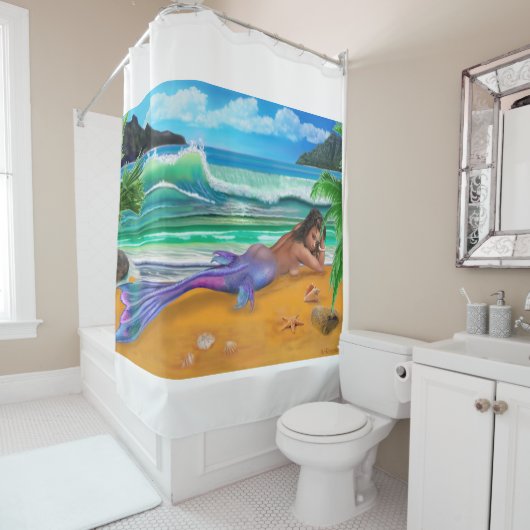 Rideaux De Douche Sirène enchantée (En situation)