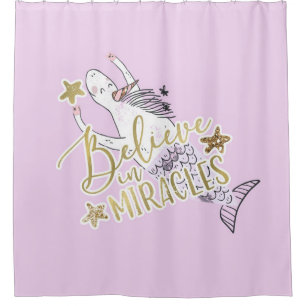 Rideaux De Douche Sirène Licorne Moderne Tendance Croire aux Miracle