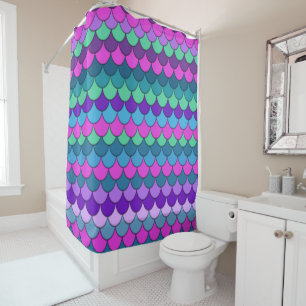 Rideaux De Douche Sirène multicolore aux couleurs variées