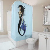 Rideaux De Douche Sirène tribale bleue (En situation)