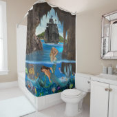 RIDEAUX DE DOUCHE SIRÈNES DE LA CAVERNE DE PIRATE (En situation)