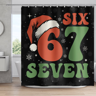 Rideaux De Douche Six Seven 67 Chapeau de Père Noël Drôle Noël Xmas