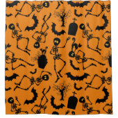 Rideaux De Douche Skeletons d'Halloween Macabre Dance (Devant)