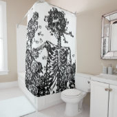 Rideaux De Douche Skeletons et Rose (En situation)