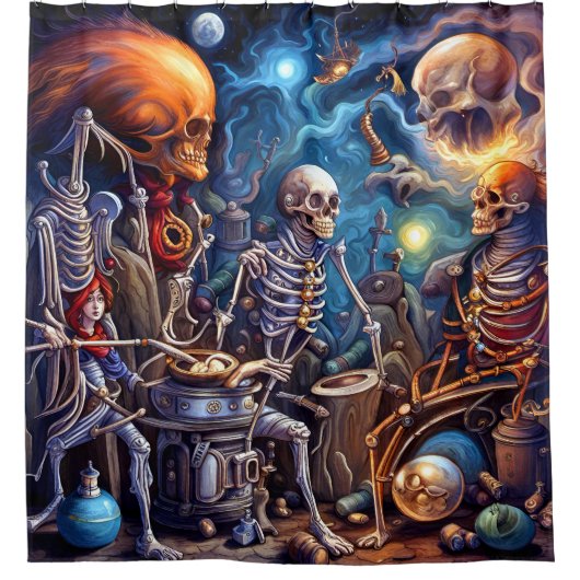 Rideaux De Douche Skeletons surréalistes II (Devant)
