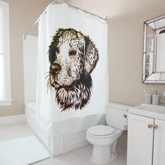 Rideaux De Douche Sketch Brown (En situation)
