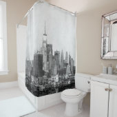 Rideaux De Douche Sketch Skyline de New York (En situation)
