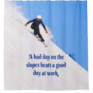 Rideaux De Douche Ski de montagne pistes neige fraîche automne ski