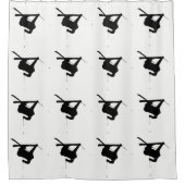 Rideaux De Douche Skieur noir et blanc (Devant)