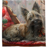 Rideaux De Douche Skye Terrier Chien Festif de Noël (Devant)
