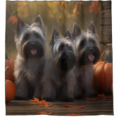 Rideaux De Douche Skye Terrier Chiot Automne Citrouille délice (Devant)