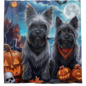 Rideaux De Douche Skye Terrier Halloween Épouvantable (Devant)