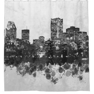Rideaux De Douche Skyline Cityscape Design 47 Montréal