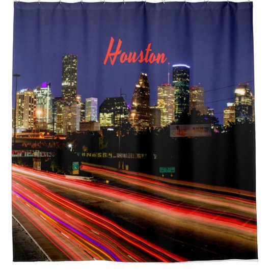Rideaux De Douche Skyline de Houston Texas City (Devant)