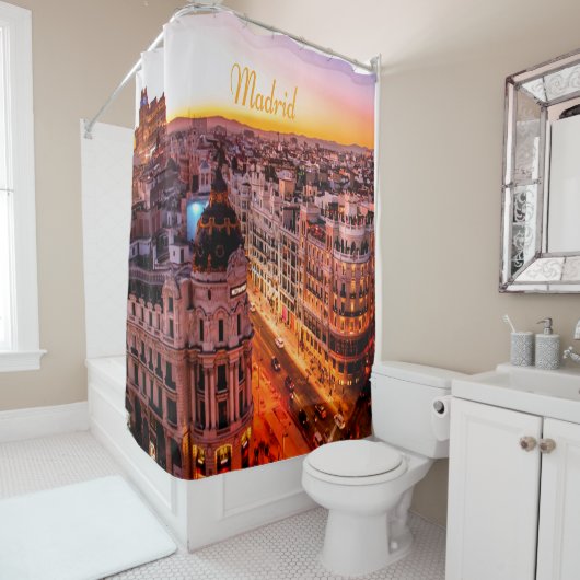 Rideaux De Douche Skyline de Madrid Capitol City (En situation)