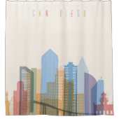 Rideaux De Douche Skyline de San Diego City (Devant)