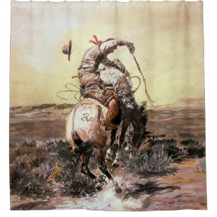 Rideaux De Douche « Slick Rider » Art occidental de Charles M Russel