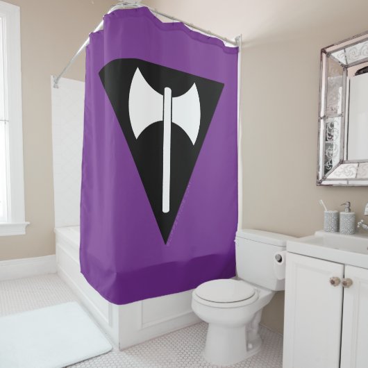 Rideaux De Douche SlipperyJoe drapeau de la fierté lesbienne puissan (En situation)