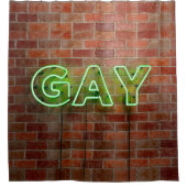 Rideaux De Douche SlipperyJoe illuminé néon gay signe lumineux vif (Devant)