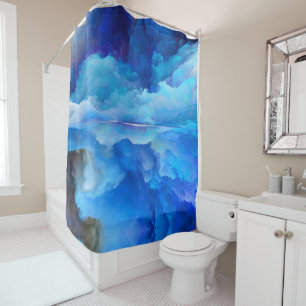 Rideaux De Douche SlipperyJoe's abstrait nuage artwork coloré surr