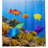 Rideaux De Douche SlipperyJoe's Fish Pride tropical vert bleu violet (Devant)