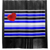 Rideaux De Douche SlipperyJoe's Gay Leather Pride drapeau royal noir (Devant)