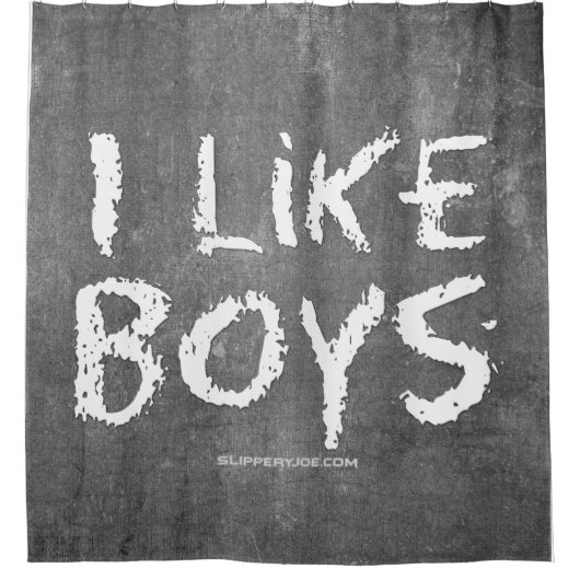 Rideaux De Douche SlipperyJoe's I Like Boys sale tableau noir (Devant)