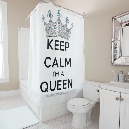 Rideaux De Douche SlipperyJoe's Keep Calm Queen couronne joyaux a (En situation)