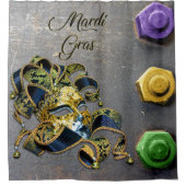 Rideaux De Douche SlipperyJoe's Mardi Gras Masque violet or vert bl (Devant)