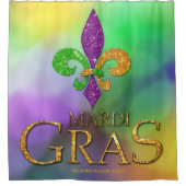 Rideaux De Douche SlipperyJoe's Mardi Gras violet or vert fleur-d (Devant)