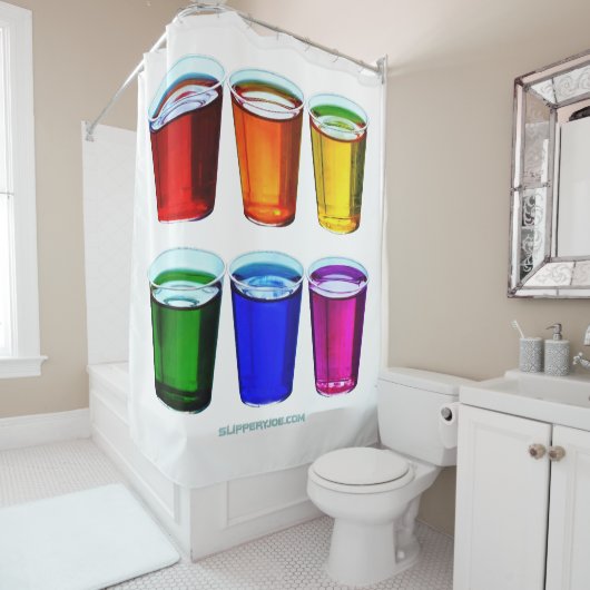 Rideaux De Douche SlipperyJoe's shot lunettes de fioritures liquides (En situation)