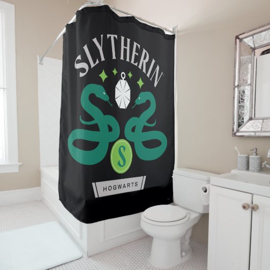 Rideaux De Douche SLYTHERIN™ House Double Snake Locket Graphique (En situation)