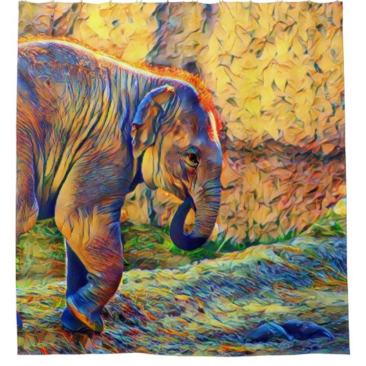 Rideaux De Douche smartmix animal - éléphant bébé (Devant)