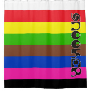 Rideaux De Douche SNOOKER police moderne & rayures colorées + vos id