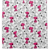 Rideaux De Douche Snoopy Black & Magenta Motif (Devant)