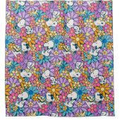 Rideaux De Douche Snoopy & Motif de fleurs de bois (Devant)