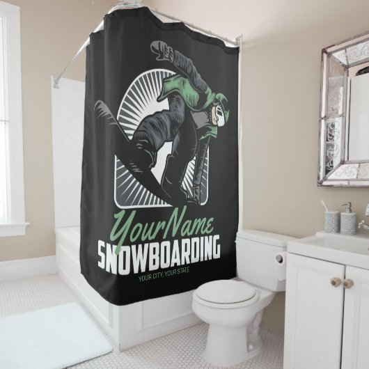 Rideaux De Douche Snowboarding (En situation)