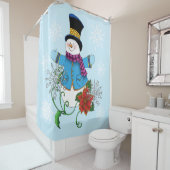 Rideaux De Douche Snowflakes Poinsettia (En situation)