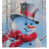 Rideaux De Douche Snowman dans les bois (Devant)