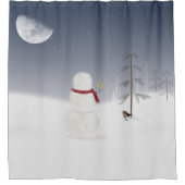 Rideaux De Douche Snowman de Noël avec Gold Star (Devant)