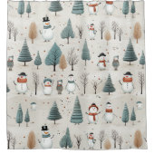Rideaux De Douche Snowman's et les arbres (Devant)