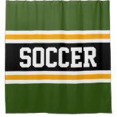 Rideaux De Douche SOCCER Athlétisme Gras Vert Noir Jaune Bandes (Devant)