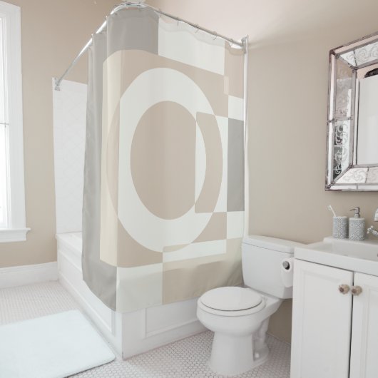 Rideaux De Douche Soft Geometric Blocks – Simple and Sleek (En situation)