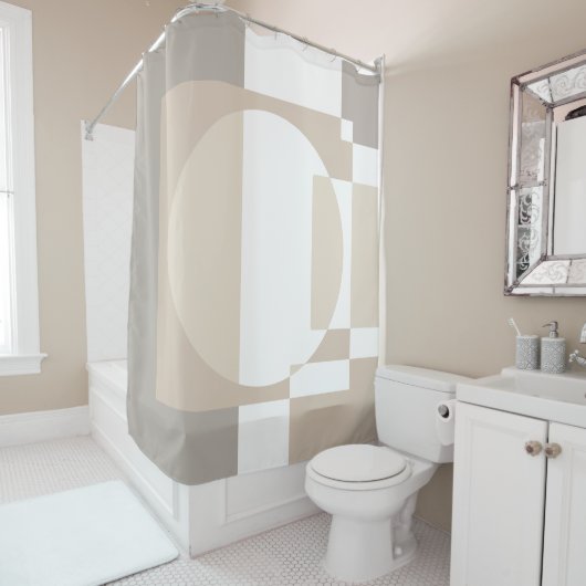 Rideaux De Douche Soft Geometric Blocks – Simple and Sleek (En situation)