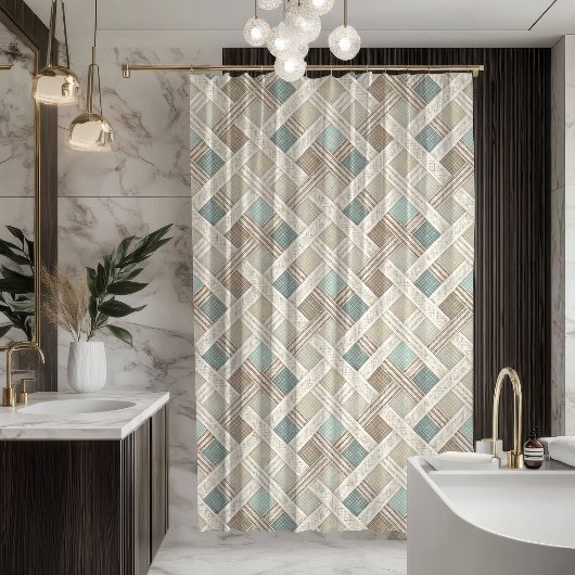 Rideaux De Douche Soft Geometric Curtain Minimalist Bathroom Style