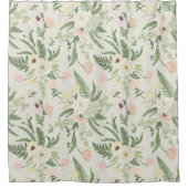 Rideaux De Douche Soft Mint Green Garden Motif (Devant)