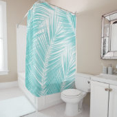Rideaux De Douche Soft Turquoise Palm Feuilles Dream #1a (En situation)